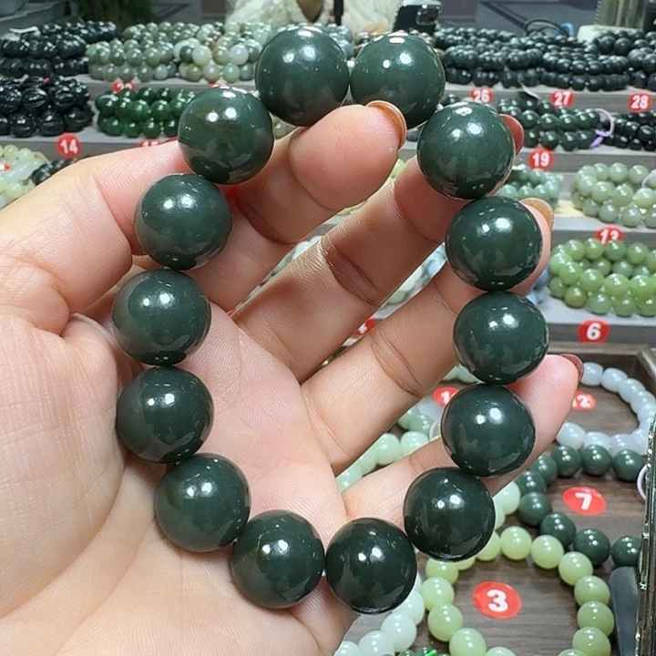 未镶嵌手链和田玉新疆且末蓝卡16