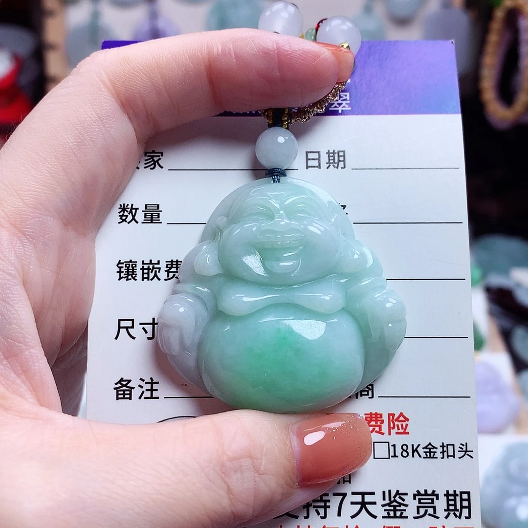 翡翠未镶嵌颈饰佛公19