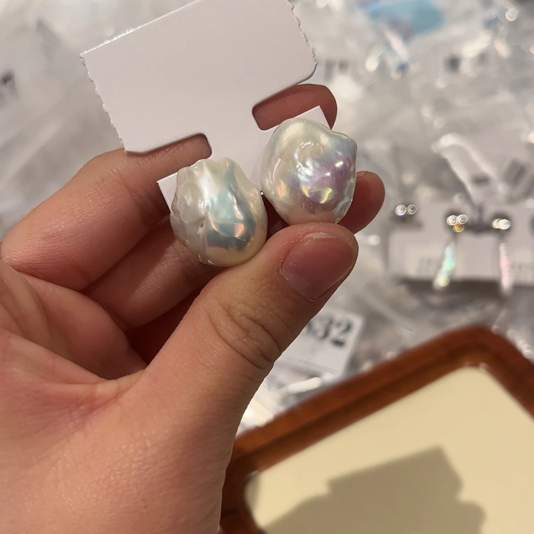 淡水珍珠耳饰银S925镶嵌