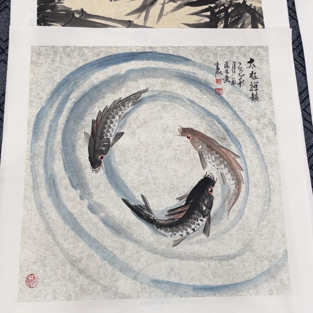 江***人国画严道本老师四尺斗方花鸟琪