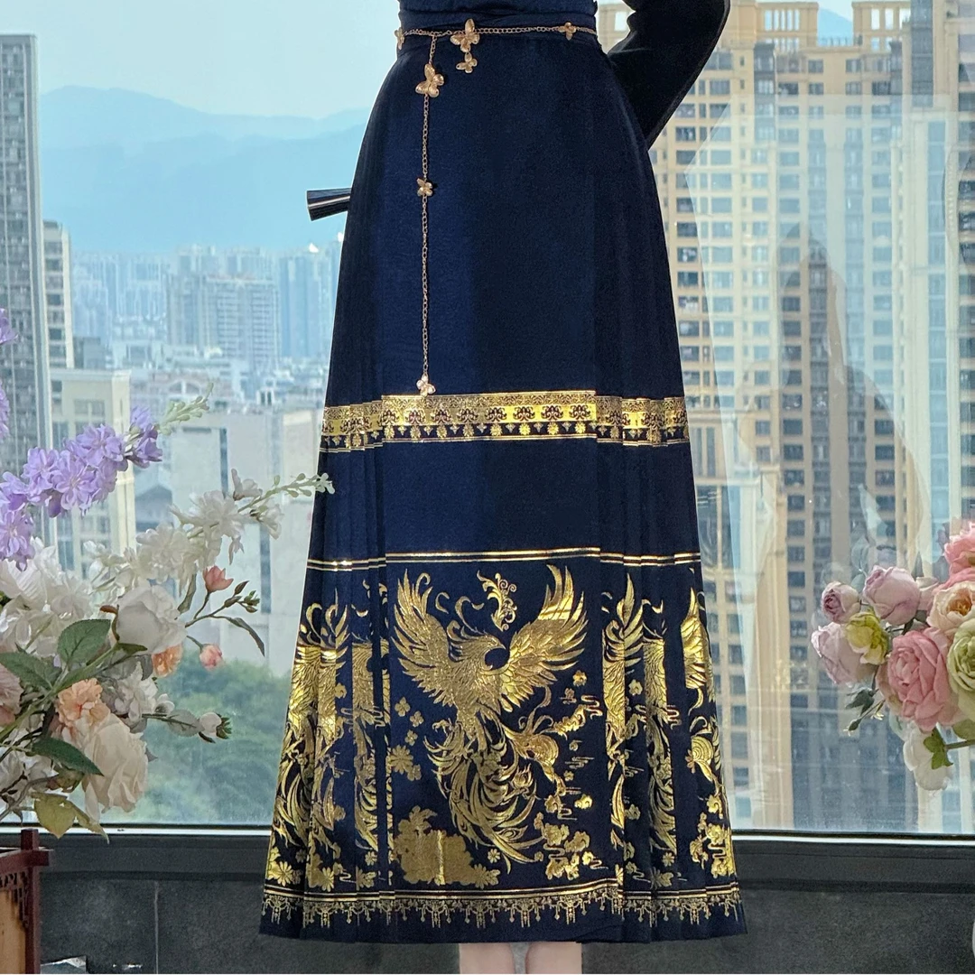 风鸾新款原创明制汉服套装妆花国风织金新中式螺钿刺绣马面裙女