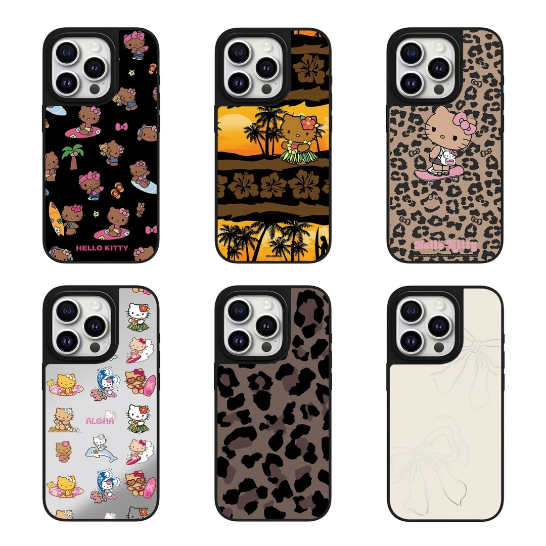 夏日黑皮KT猫系列iphone16promax手机壳适用苹果15防摔卡通套