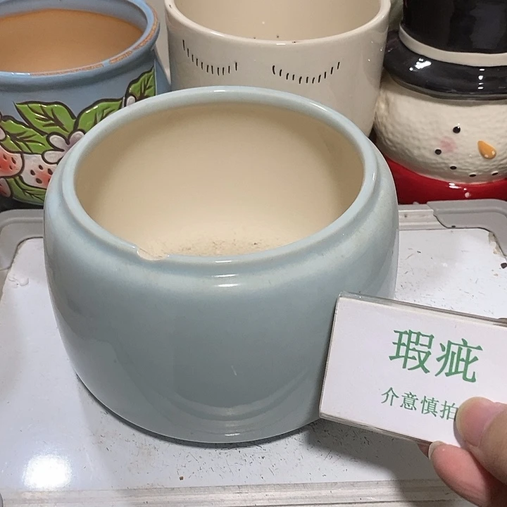 紫砂花盆多肉植物盆瑕疵有孔