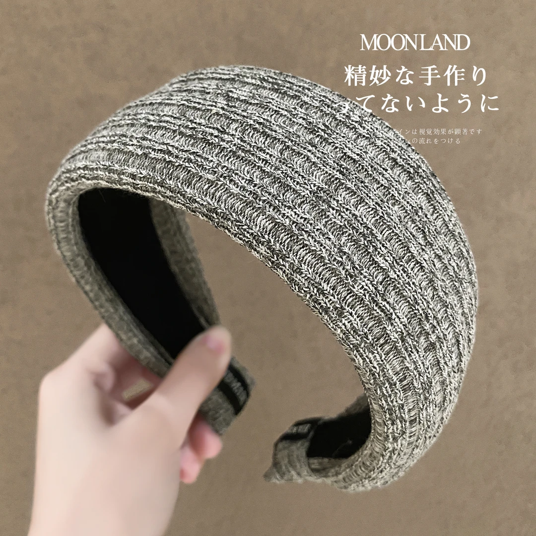 秋冬宽边针织发卡女款高颅顶日常外戴头箍高级感洋气时尚洗脸发箍