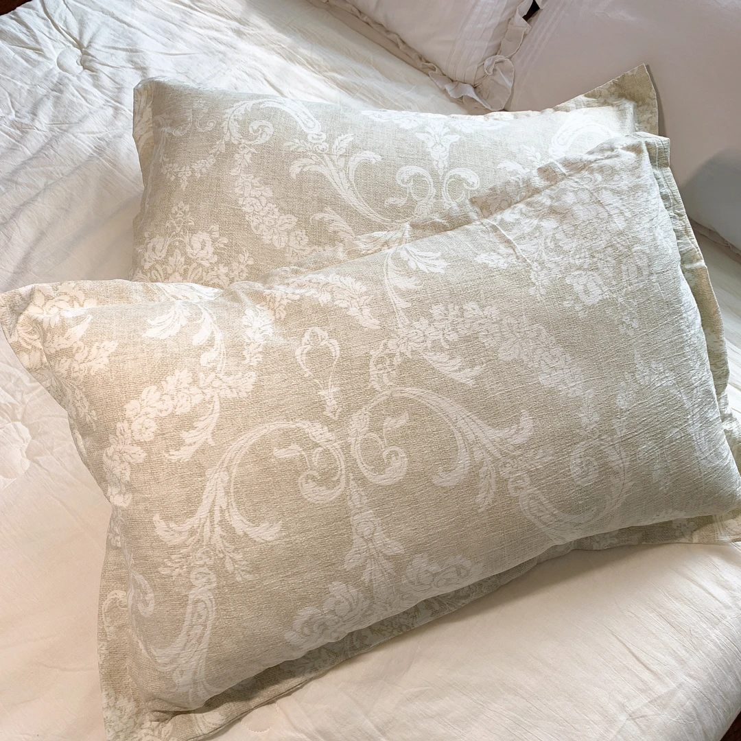 【凤尾花绿】小辣椒双层纱枕套枕头套一对装