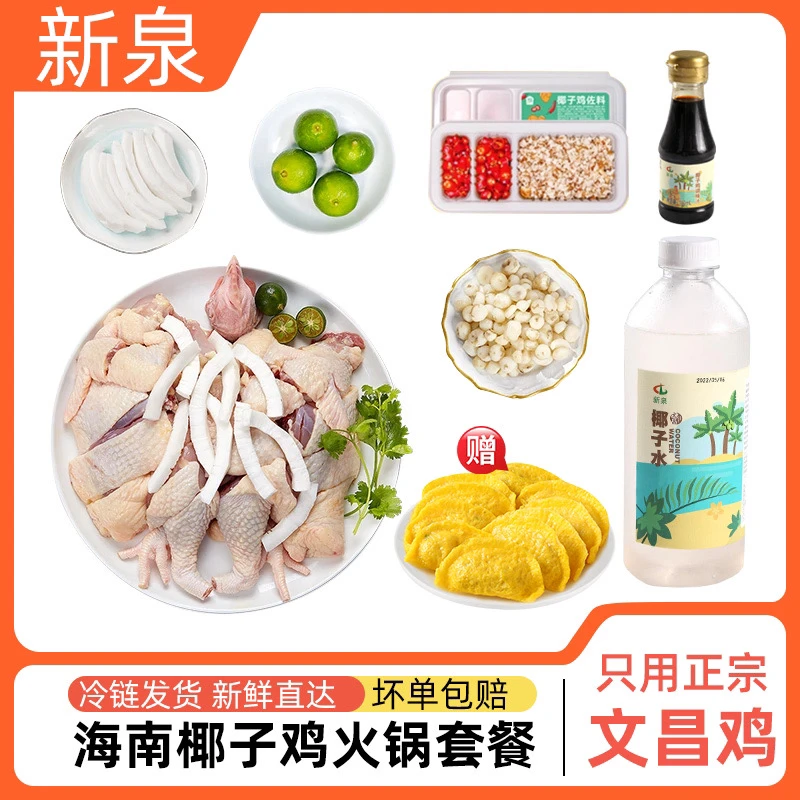 新泉海南文昌椰子鸡2~3人份食材齐全方便正宗文昌鸡冬天火锅火锅食材