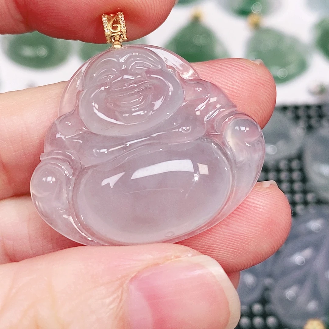 颈饰18K金镶嵌翡翠