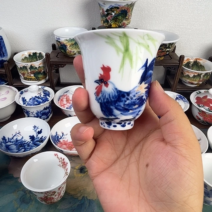 忠意堂釉下彩公鸡