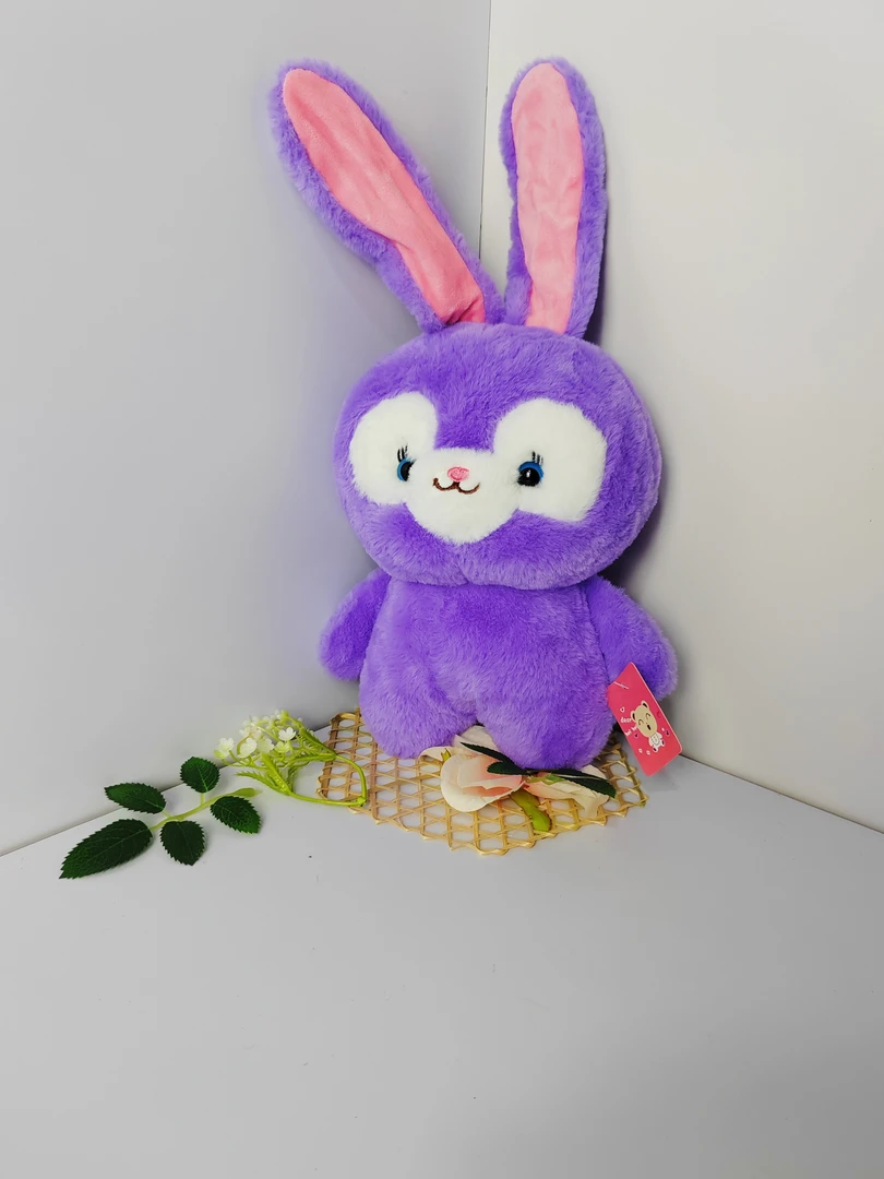 兔子玩偶毛绒玩具大耳朵兔紫色生日礼物小孩抱枕