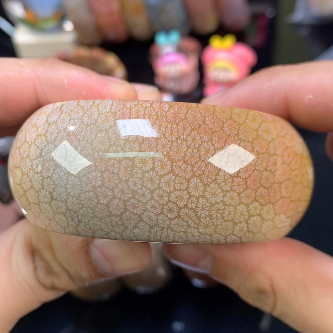 【闪购商品】颈饰未镶嵌硅化珊瑚（珊瑚玉）62号红粉枫叶好清晰58圈