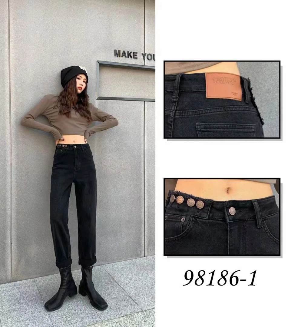 芭莎BASHA香港花牌老爹哈伦萝卜裤牛仔裤女2025秋季新款高端女裤