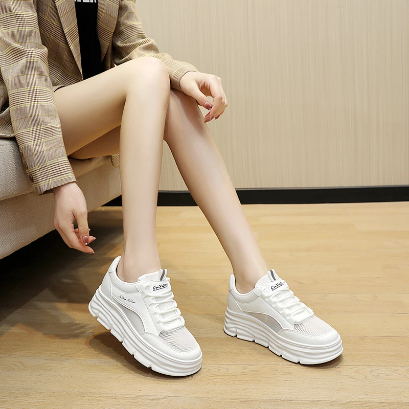 r常规款夏季女透气纯色时尚休闲鞋秋季女鞋春季厚底百搭韩版鞋子