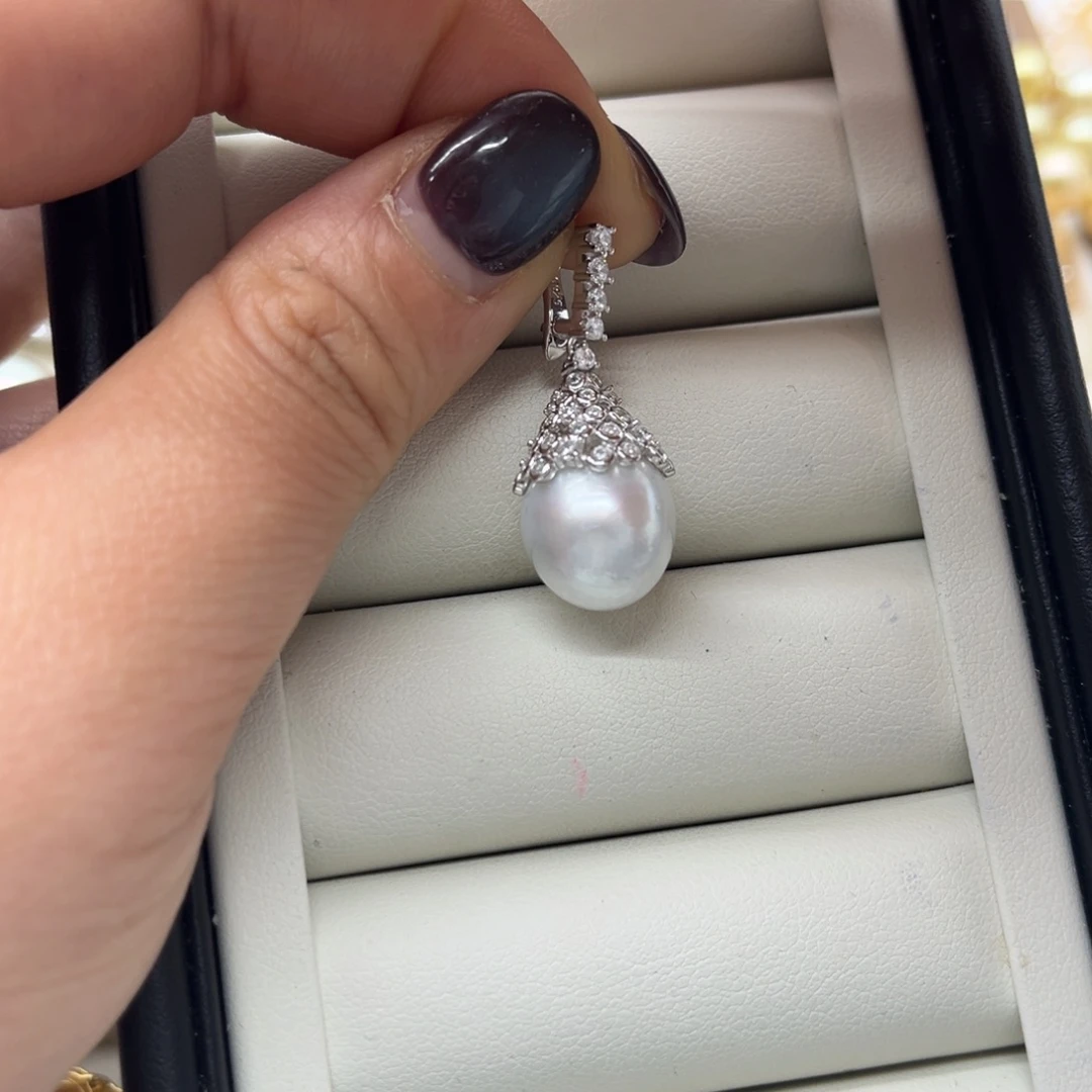 海水珍珠吊坠(不含链)银S925镶嵌