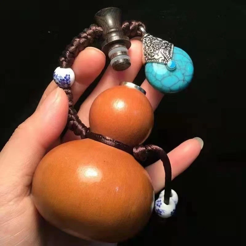 小酒葫芦迷你挂件手把件可开口倒酒小酒葫芦 葫芦手把件包浆 挂件