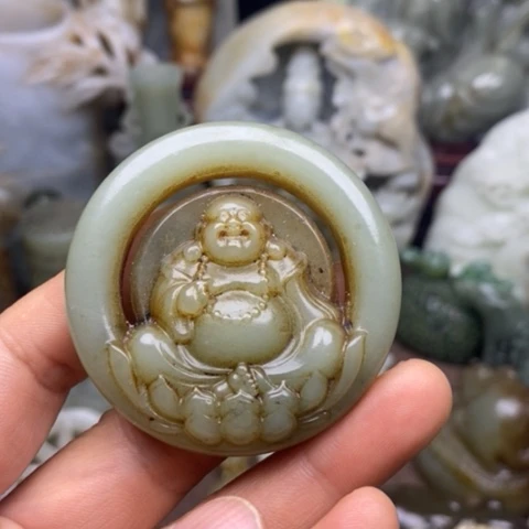 和田玉挂件把件摆件未镶嵌一***吖