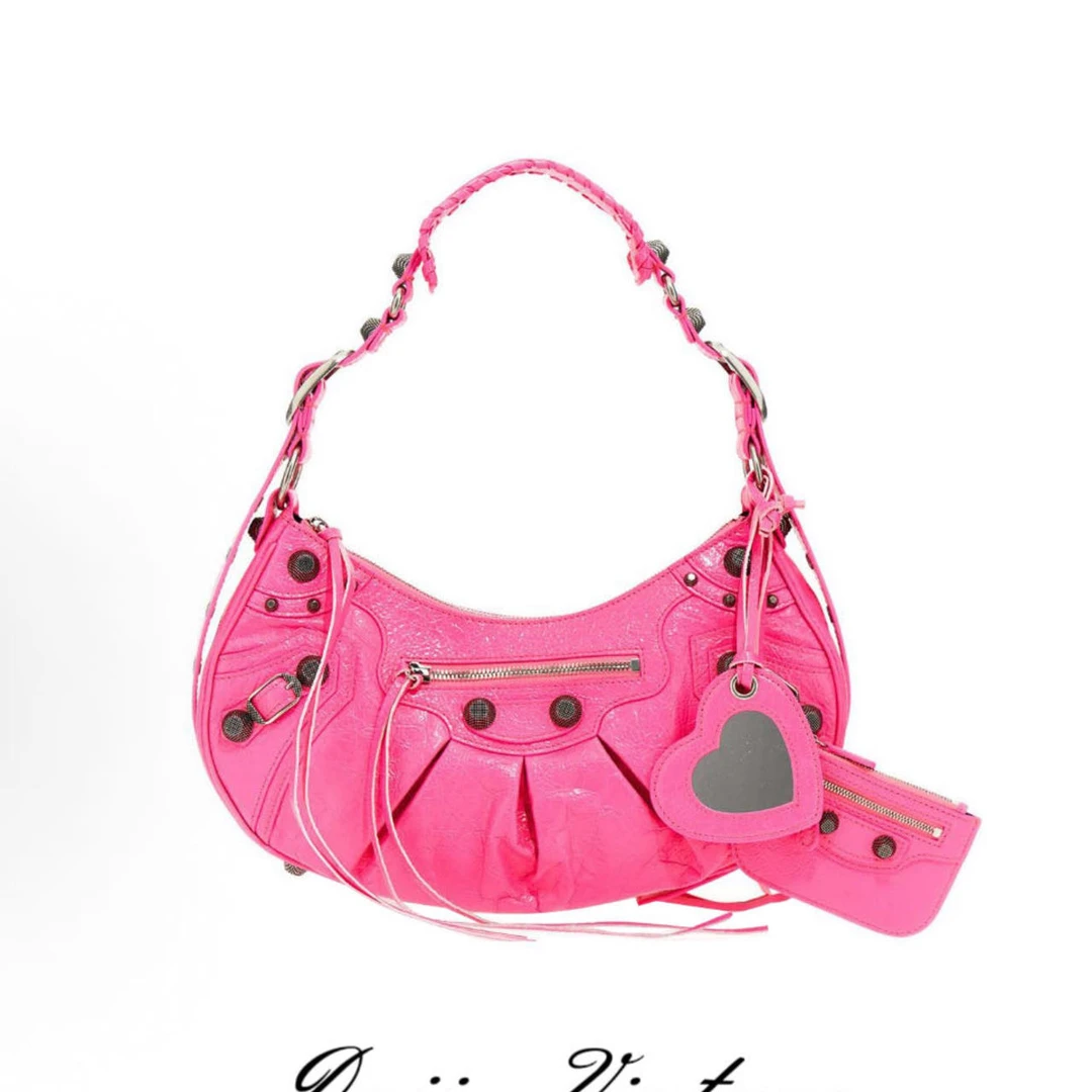 99新 Balenciaga/巴黎世家 大吉中古ff/巴黎世家荧光粉机车s斜挎