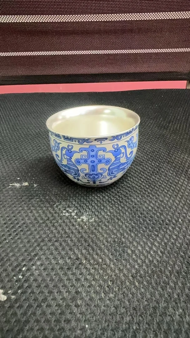 丝凤纹高端银主人杯4929