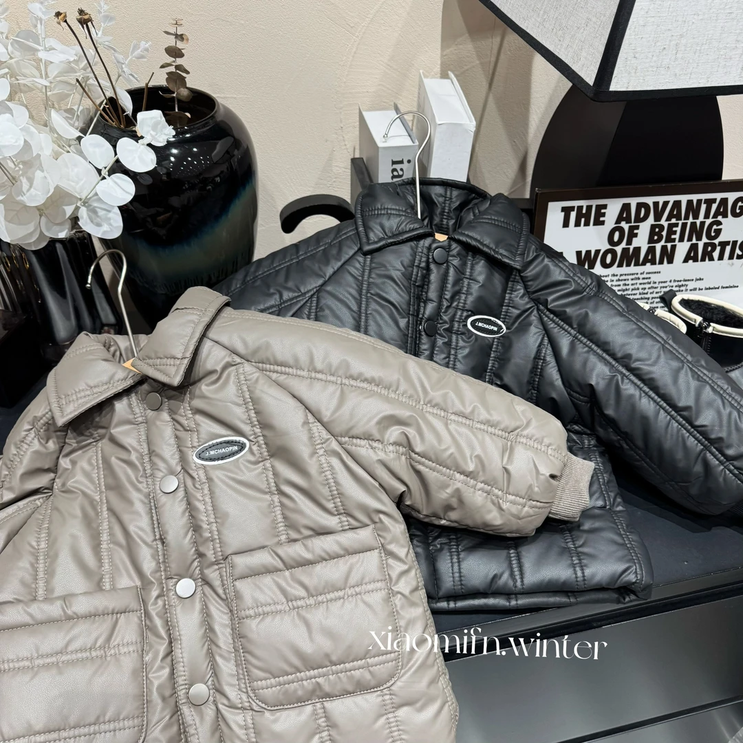 【现货】杰米韩版绗棉加厚外套男儿童2024秋冬加厚韩版洋气童装2455