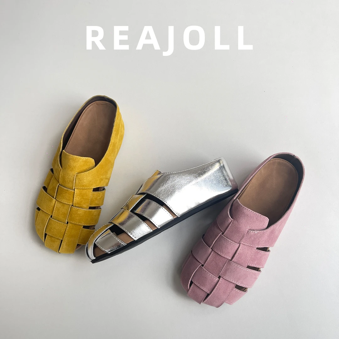 拖鞋女夏外穿2025新款博肯穆勒鞋包头时尚配裙子半拖鞋编织凉拖女