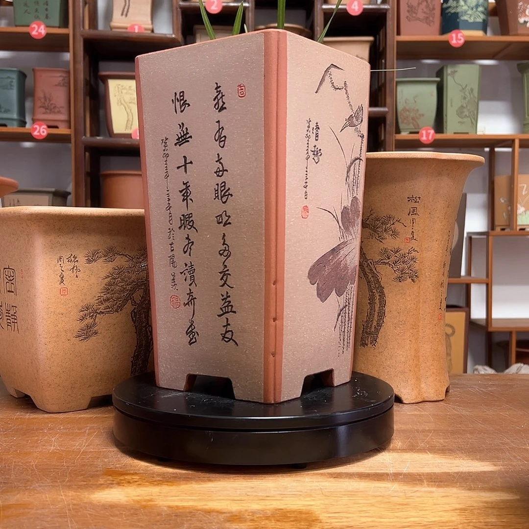 T***~紫砂花盆周之夏精品紫砂花盆