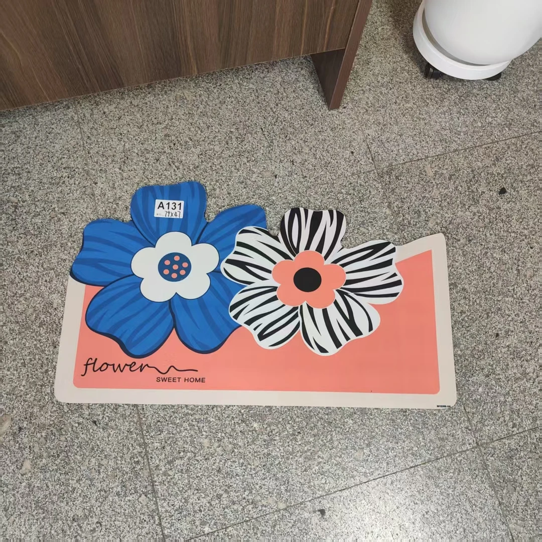 A131彩色花朵异形地垫