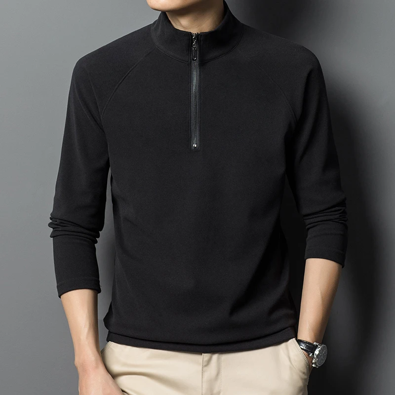 新款男秋冬长袖户外运动打底衫半拉链保暖内搭（205）