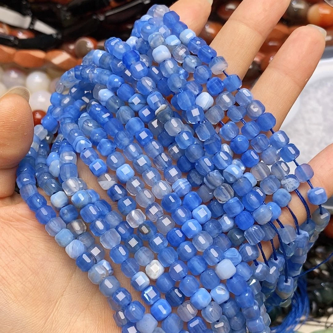 玛瑙/玉髓未镶嵌珠宝半成品卡五方糖一条