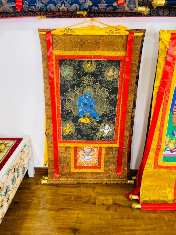 热贡精品唐卡黑财神手绘339