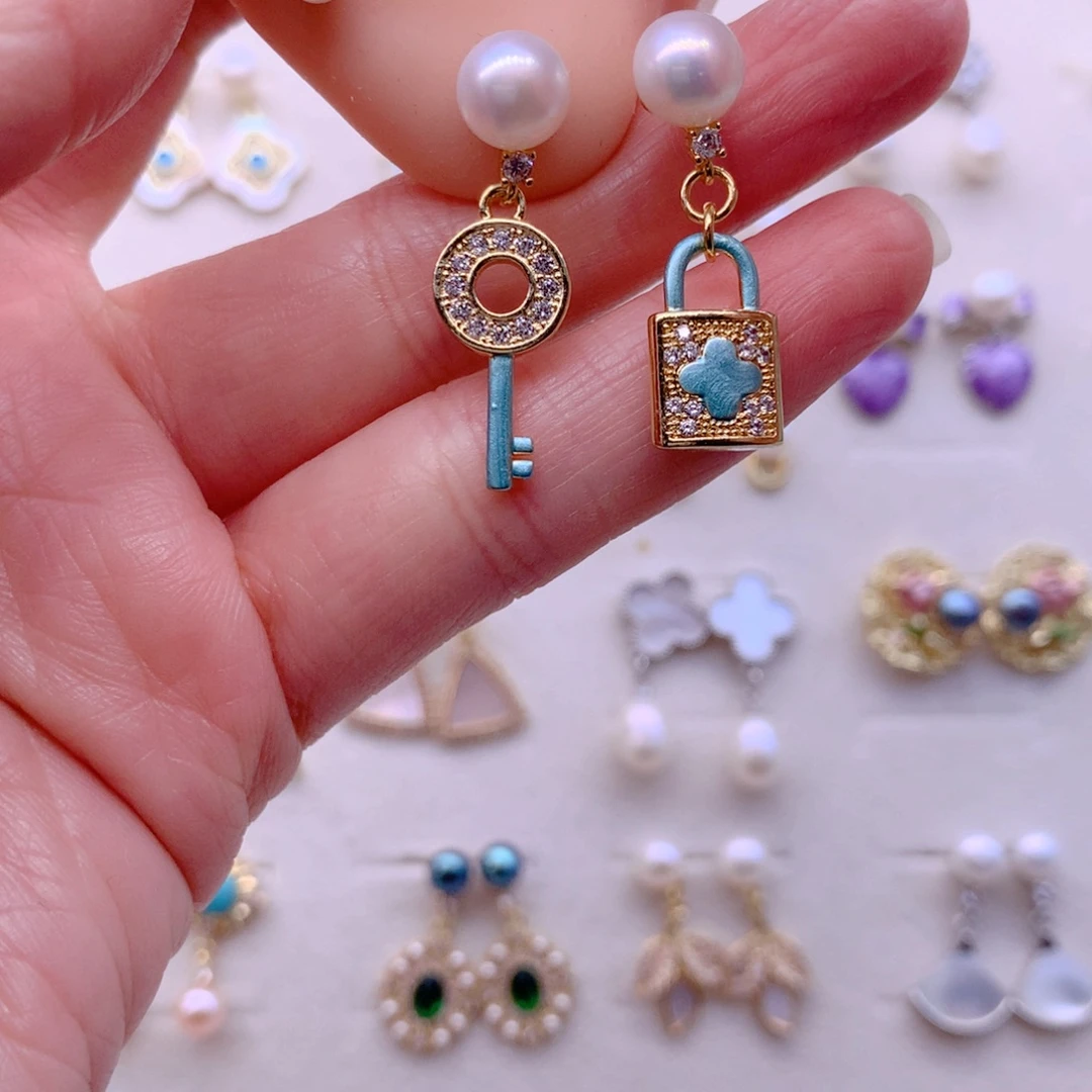 淡水珍珠耳饰合金