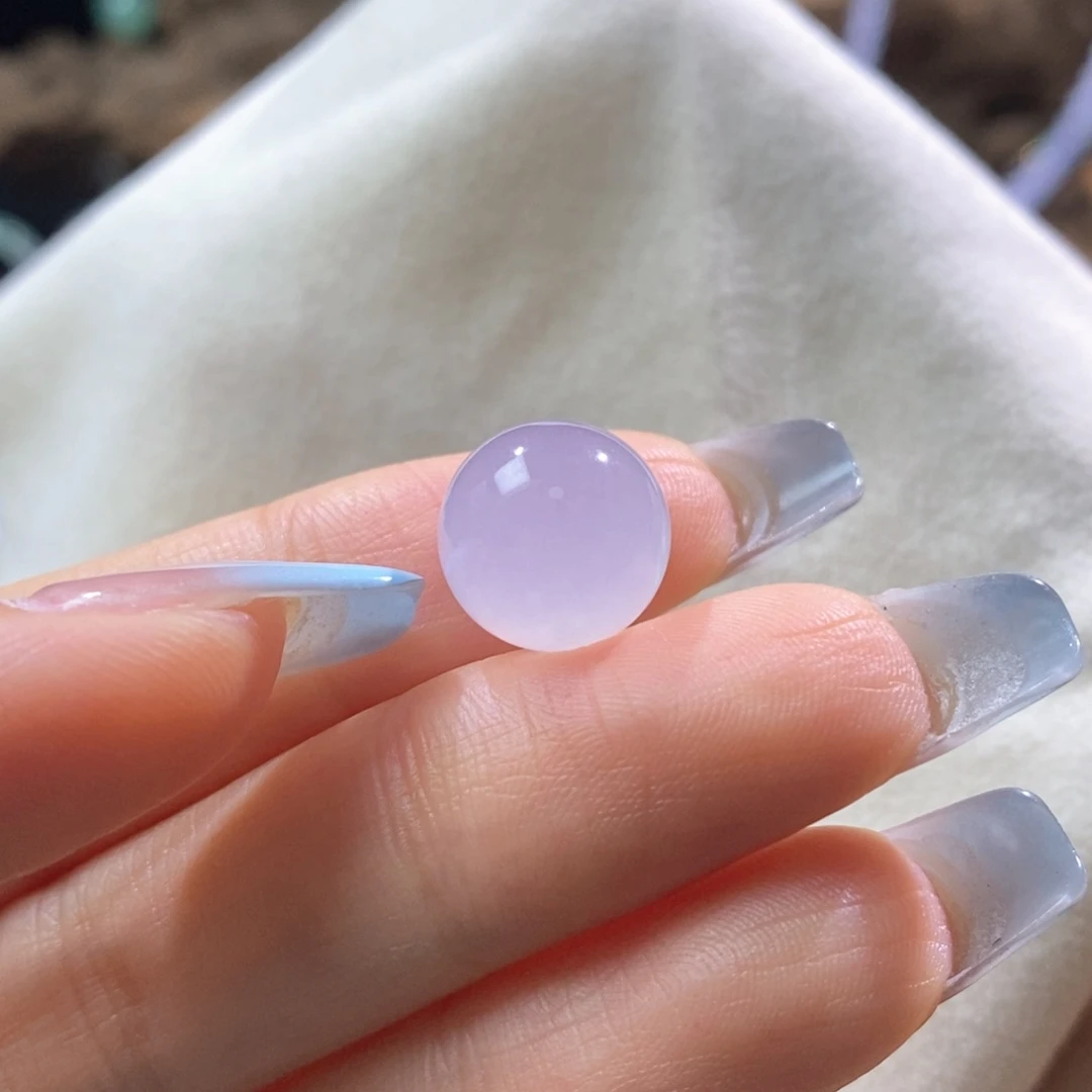 翡翠散珠翡翠冰红粉紫圆珠12.75mm
