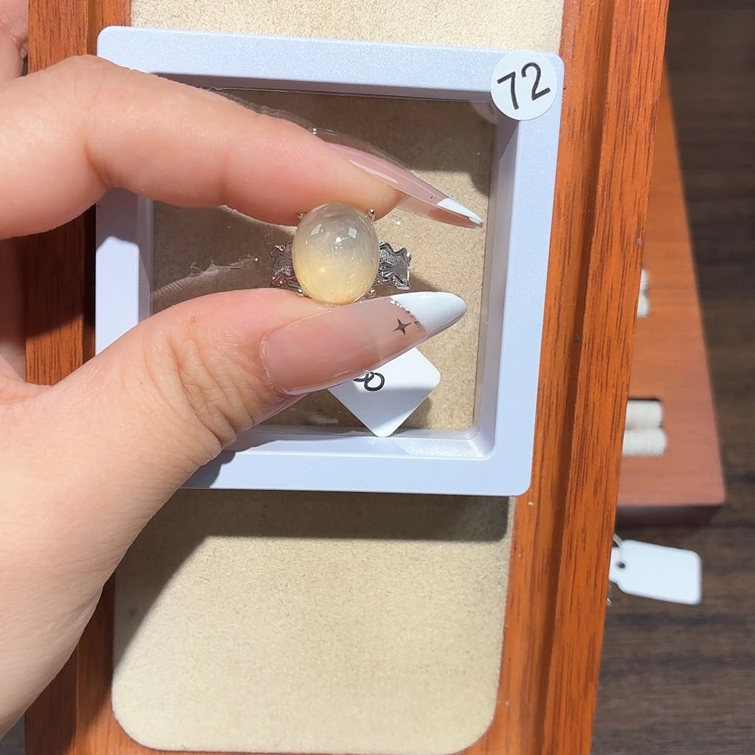 ｀***o水晶戒指银S925镶嵌