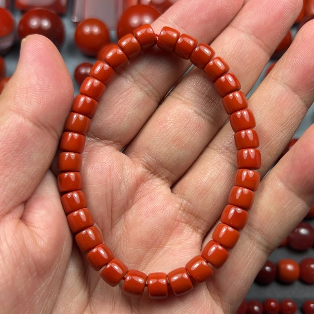 未镶嵌南红玛瑙珠宝奇石尺寸7柿子锦红