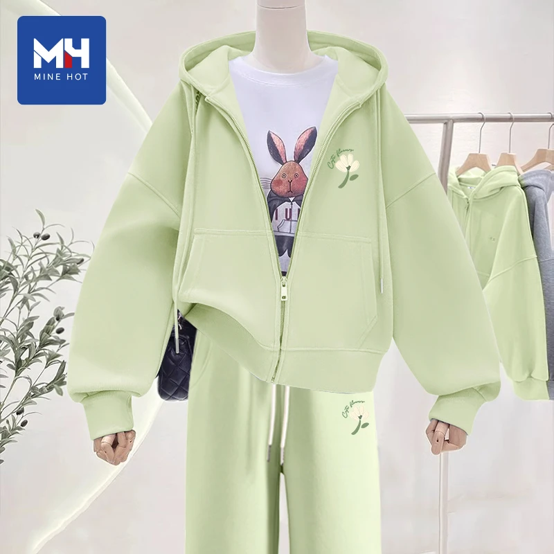 唐狮集团MH套装女秋季2025新款小个子休闲卫衣阔腿裤搭配一整套X