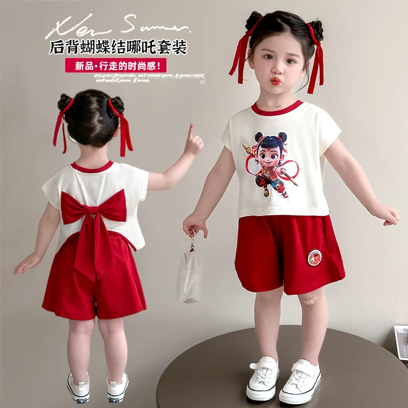 女童夏装套装2025新款洋气儿童哪吒衣服女宝宝超好看夏日两件套潮