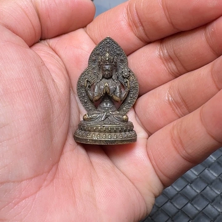 藏传铜金铜锁骨吊坠