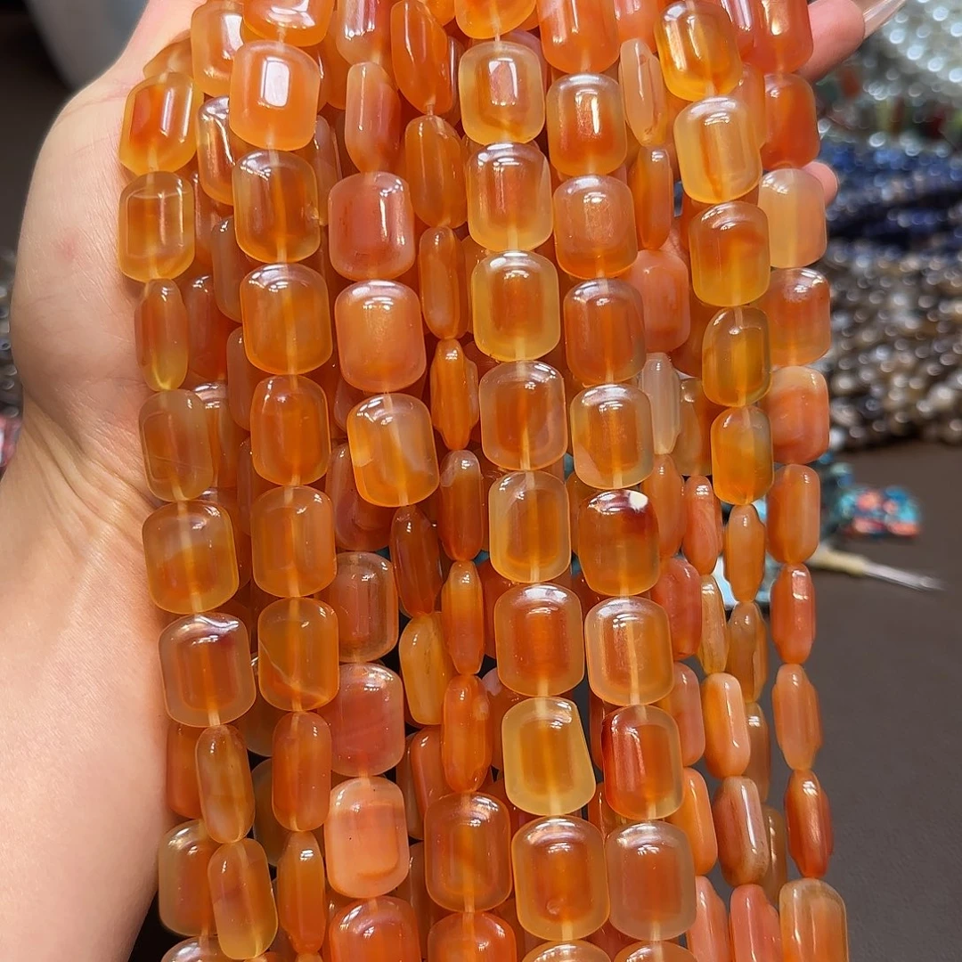 玛瑙/玉髓未镶嵌珠宝半成品14✖️18mm红玛瑙雕刻件牌一条