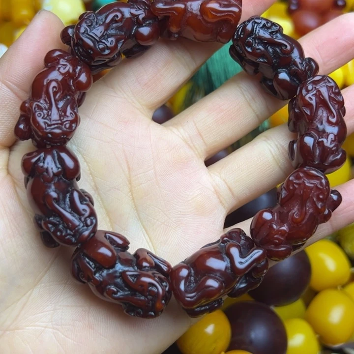 琥珀未镶嵌手链蜜蜡