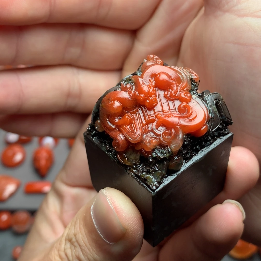 南红玛瑙未镶嵌1啊东寨老南红印章