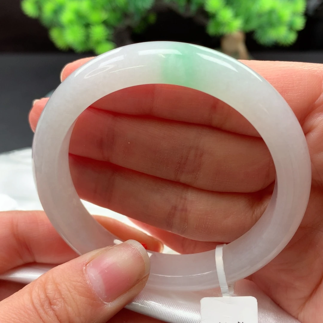 翡翠手镯未镶嵌53 54冰种 飘阳绿