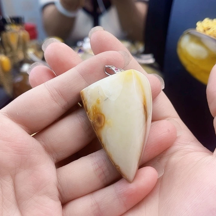 裸石琥珀银S925镶嵌