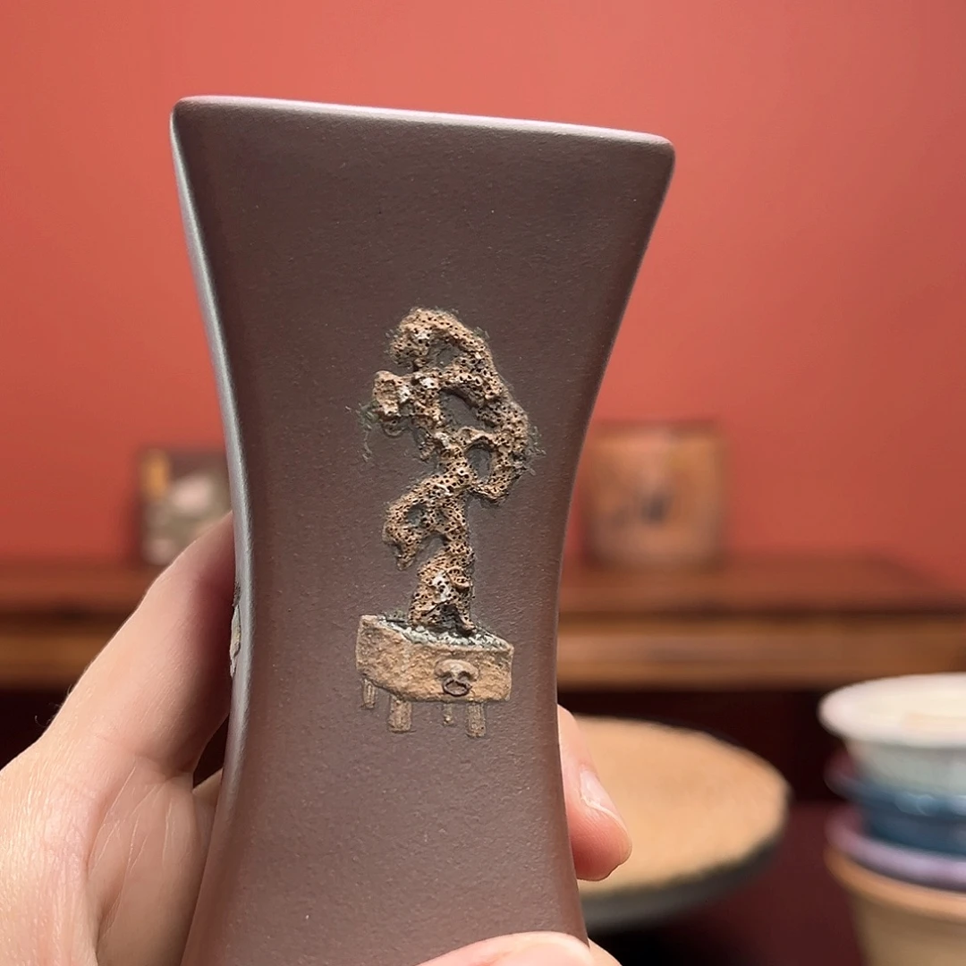 紫砂花盆胖*全手工花盆