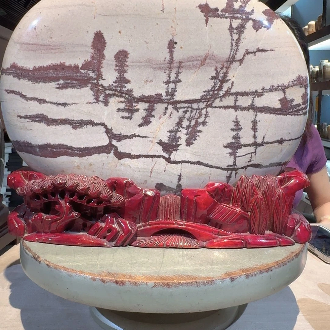 37×30×5 长江画面石摆件