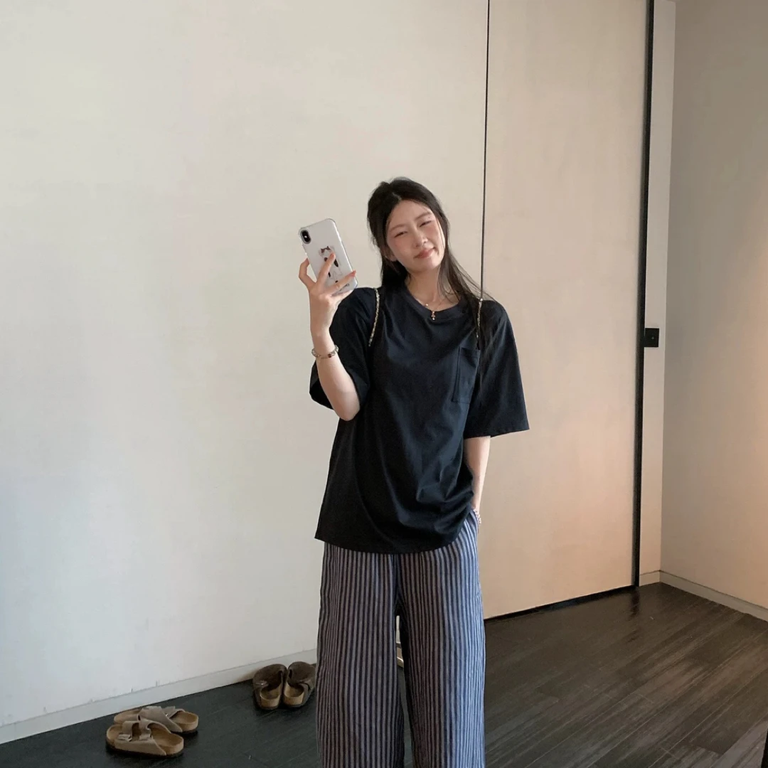 经典派系 松弛感后背字母印花宽松短袖T恤
