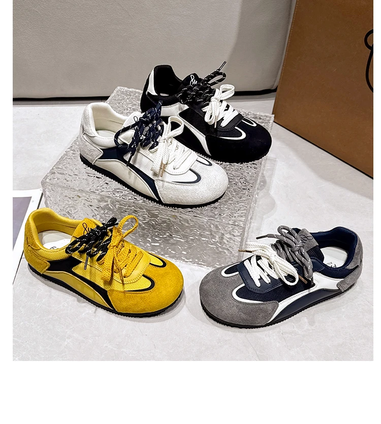 复古网面德训鞋女爆款2025新款秋季轻奢透气运动鞋百搭小众阿甘鞋