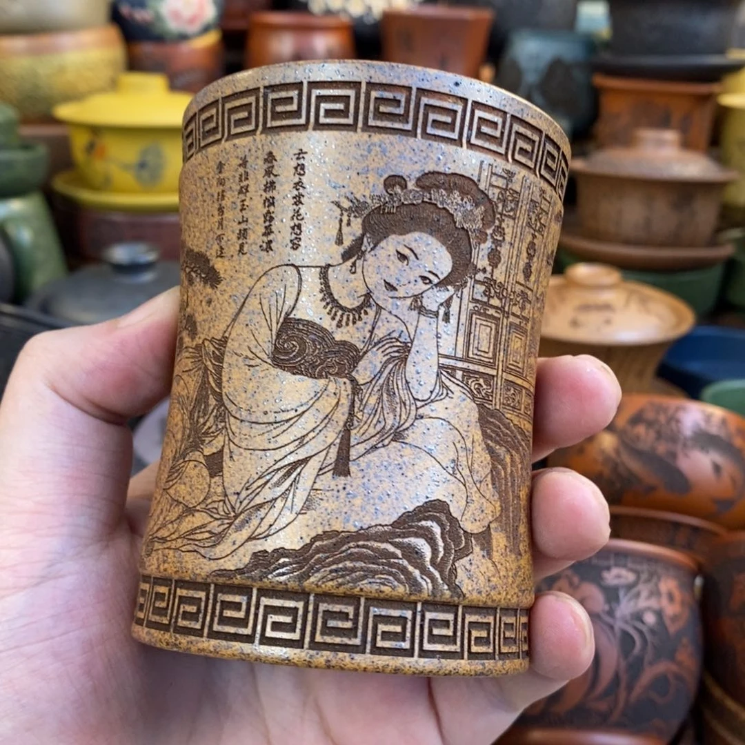 紫砂杯子宜兴全手工紫砂杯