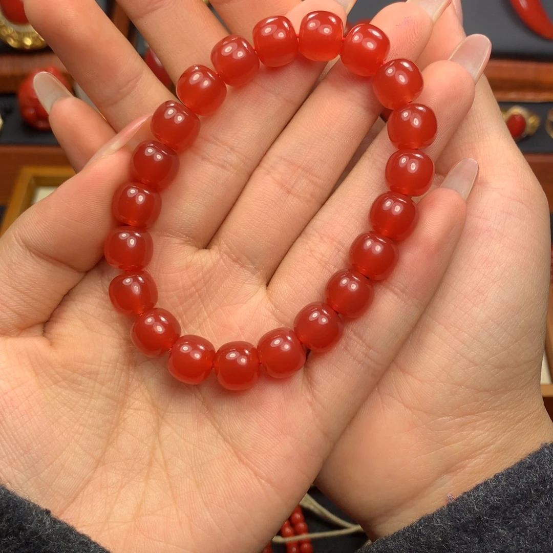 南红玛瑙未镶嵌10+冰红老型手串