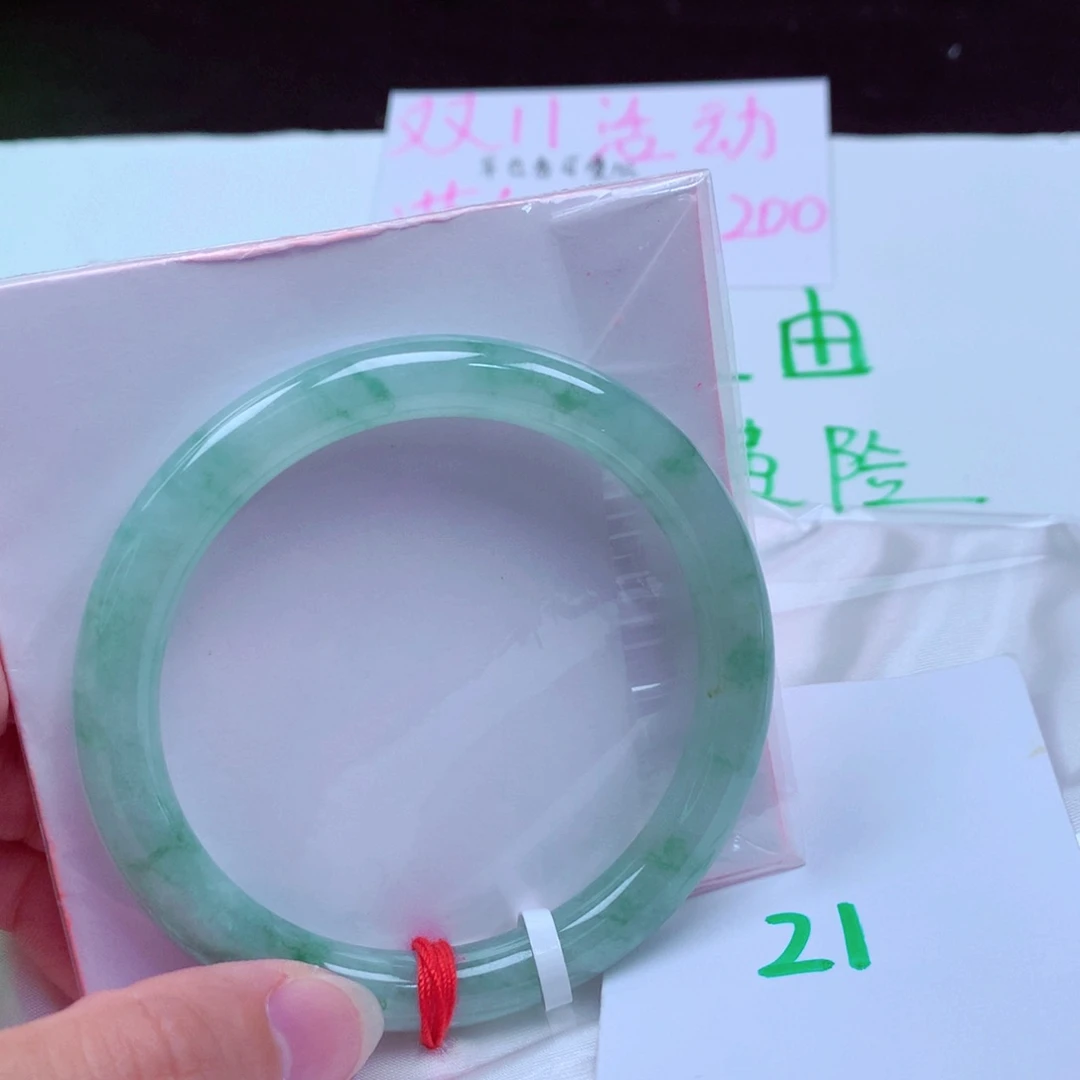 未镶嵌手镯翡翠缅甸天然A货翡翠手镯58.6圆条