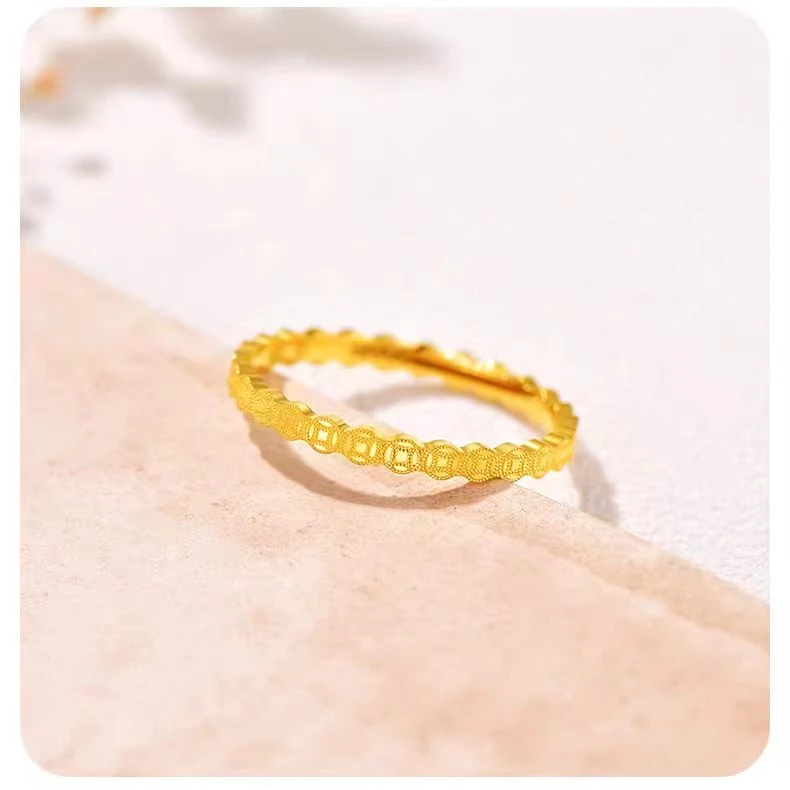 明牌珠宝楼哥甄选足金999 小铜钱戒指多样性发货