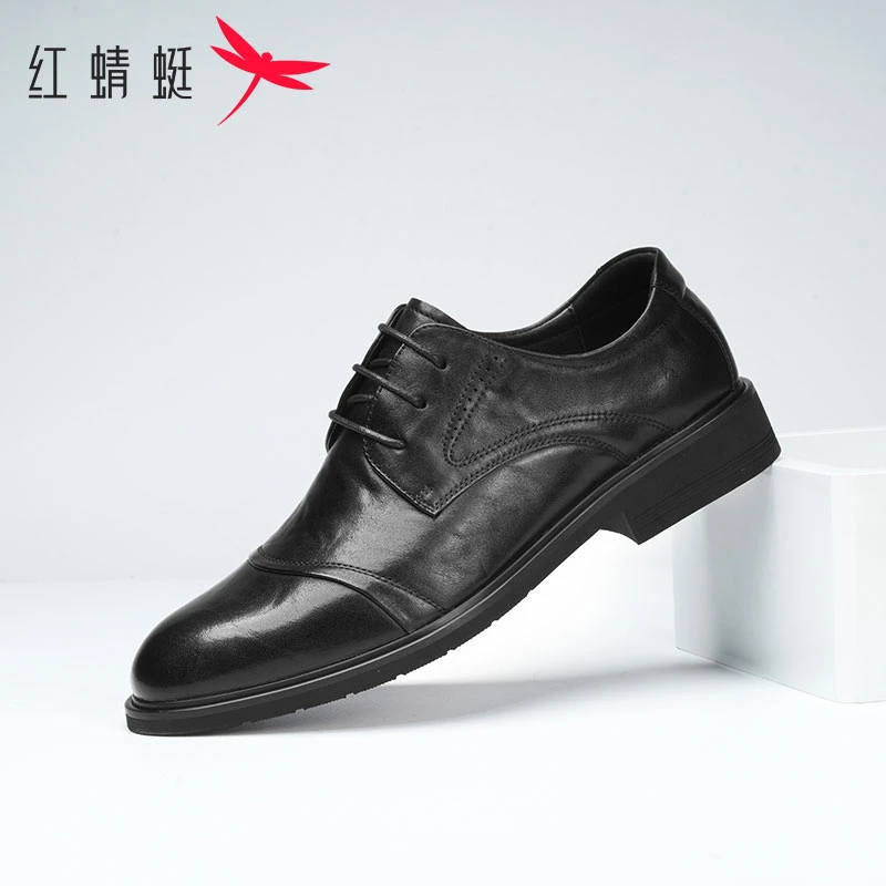 红蜻蜓夏季新款男士穿搭头层牛皮软底百搭透气时尚商务休闲男皮鞋