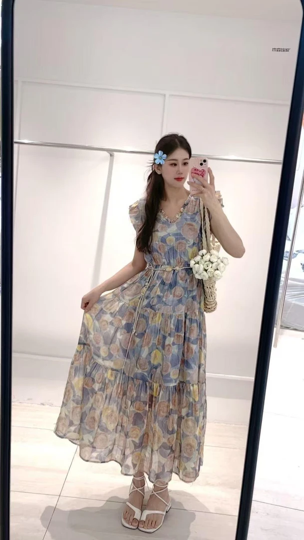 杨杨 MI2-夏季小清新碎花连衣裙E9745